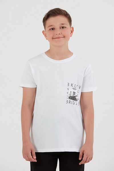 Fulla Moda Tricou pentru băiat cu imprimeu 100% bumbac
