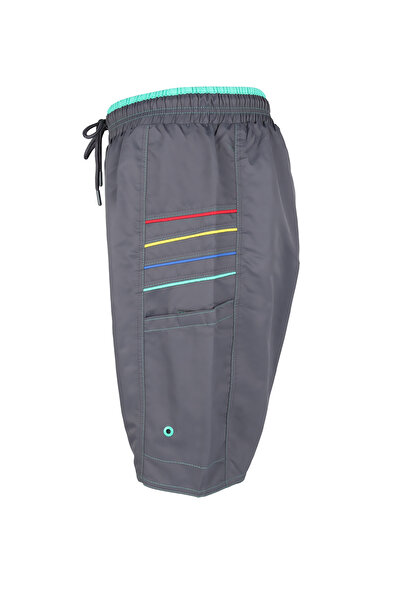 LUGMO Ανδρικό μαγιό με 2 τσέπες με φερμουάρ Βαμβακερή επένδυση ανθρακί K-195