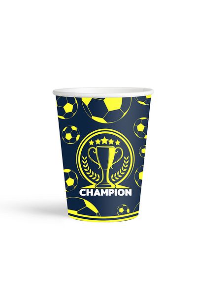 Kika Cardboard Plate 23cm 8Pcs and Cardboard Cup 8oz 8Pcs-Champion -