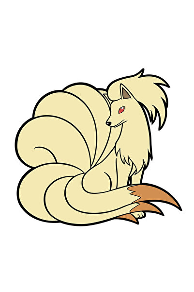 INOVATIX Set de 8 piese, autocolant Pokemon Ninetales, INOVATIX®. 6 cm