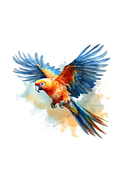 INOVATIX Set de 8 piese, autocolant colorat cu papagal și aripi întinse, INOV...