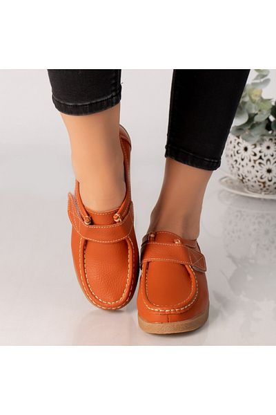 MODA STİL Women's casual shoes, orange, natural leather, chloly, 37