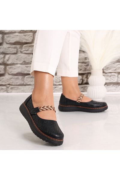 MODA STİL Women's Casual Shoes Black Made of Eco-Leather Rimana, 37