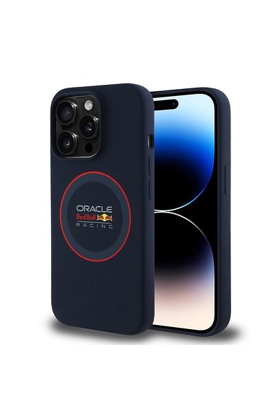 Red Bull Racing Carcasă pentru iPhone 14 Pro - Red Bull Racing Silicone Red Ring MagSafe (RBHMP14L24SIILVR) - Bleumarin