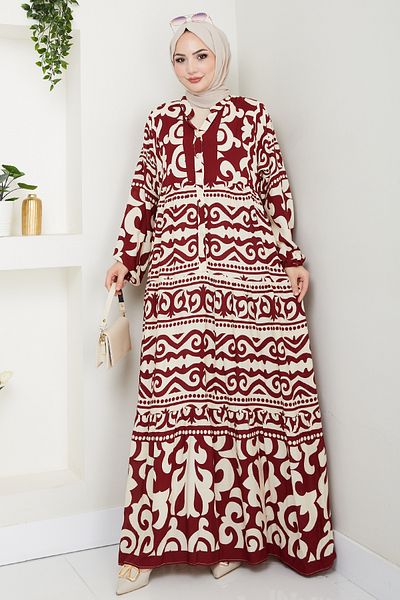 InStyle Authentic Bohemian Viscose Dress Red