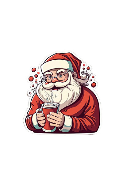 INOVATIX Set de 8 piese, autocolant Moș Crăciun bând ciocolată caldă, INOVATI...