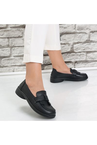 MODA STİL Women's Black Brown Shoes Made of Eco-Leather Basuna, 36