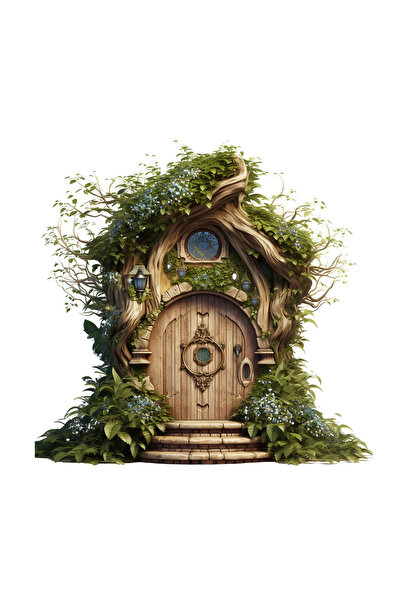 INOVATIX Set de 8 piese, Autocolant poartă din lemn cu felinar, INOVATIX®. 6 cm