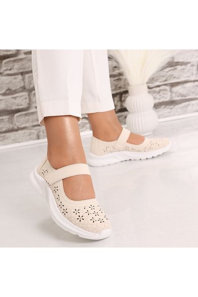MODA STİL Women's Casual Beige Shoes Made of Eco-Leather Lani, 36