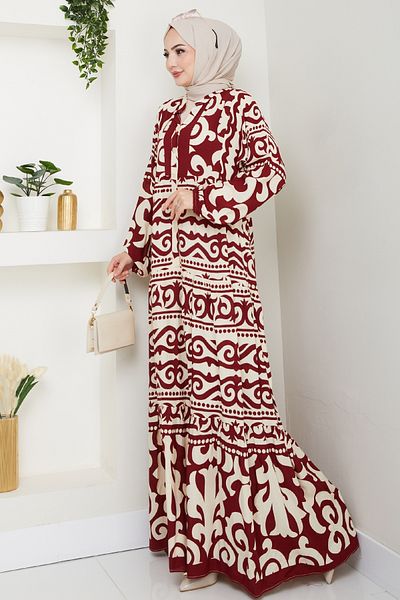 InStyle Authentic Bohemian Viscose Dress Red