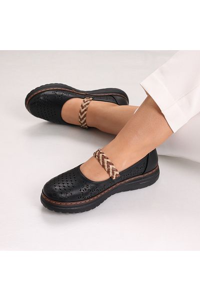 MODA STİL Women's Casual Shoes Black Made of Eco-Leather Rimana, 37