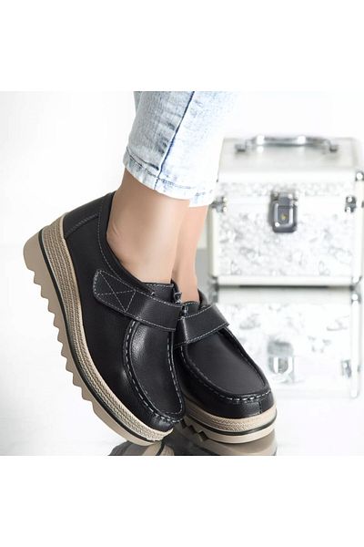 MODA STİL Taylor platform shoes black genuine leather, 38