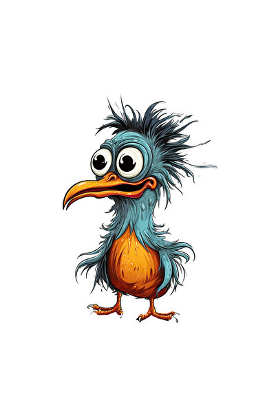 INOVATIX Set de 8 piese, autocolant Zâna Pasăre Nebună, INOVATIX®. 6 cm