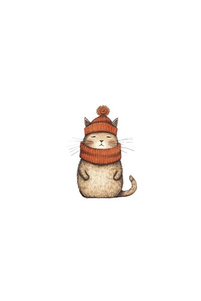 INOVATIX Set of 8, Christmas Cat Sticker, INOVATIX®. 6 cm