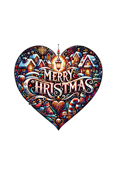 INOVATIX Set de 8 piese, autocolant inimă Marry Christmas Melia, INOVATIX®. 6 cm