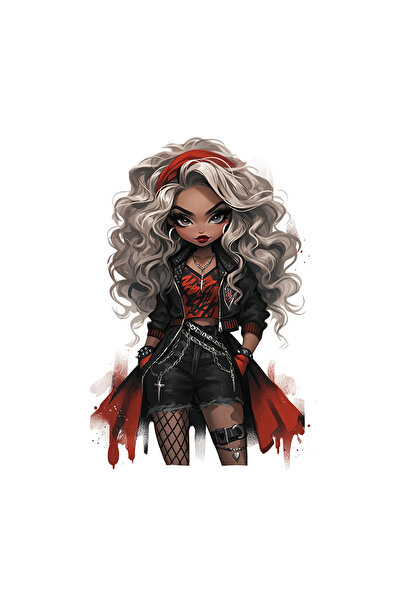 INOVATIX Set de 8 piese, autocolant păpușă demon Carola, INOVATIX®. 6 cm