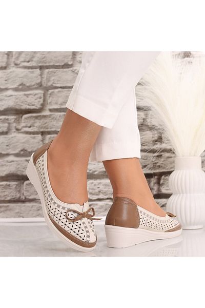 MODA STİL Women's Casual Beige Shoes Made of Eco-Leather Fariha, 39