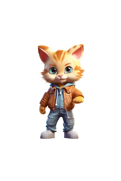 INOVATIX Set de 8 piese, autocolant Bella Cat, INOVATIX®. 6 cm