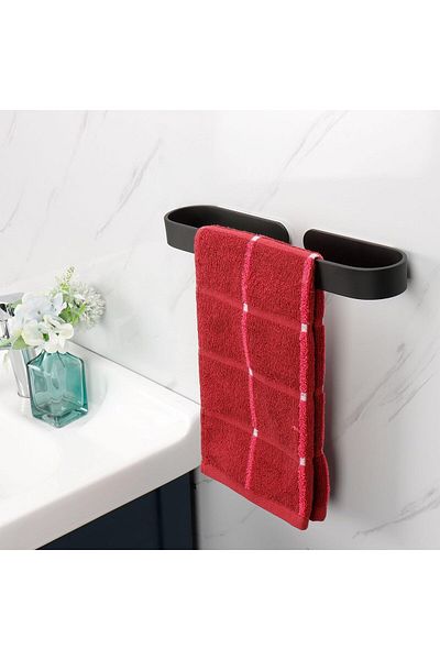COOYA 45cm Towel Bar,No Drilling Installation,Turdy and Durable for Bathroom Kitchen,Black