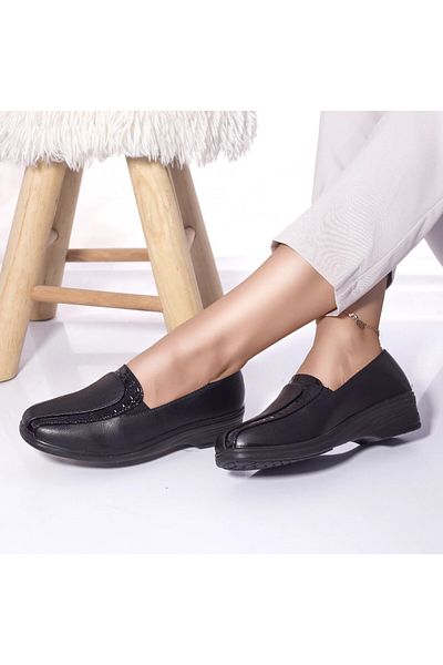 MODA STİL Casual shoes loafers dada black eco-leather, 36