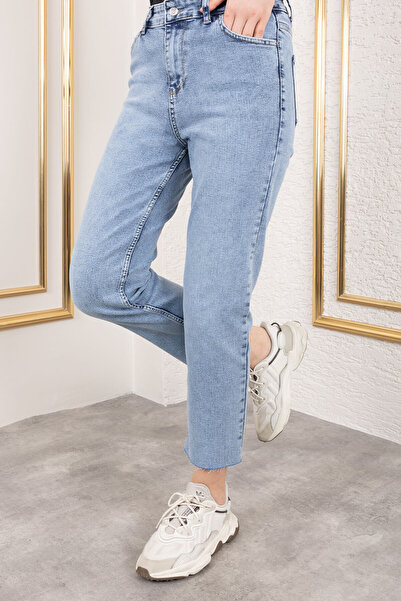 Tesettür Dünyası Pocket Cut Long Jeans Tsd250160 Light Blue
