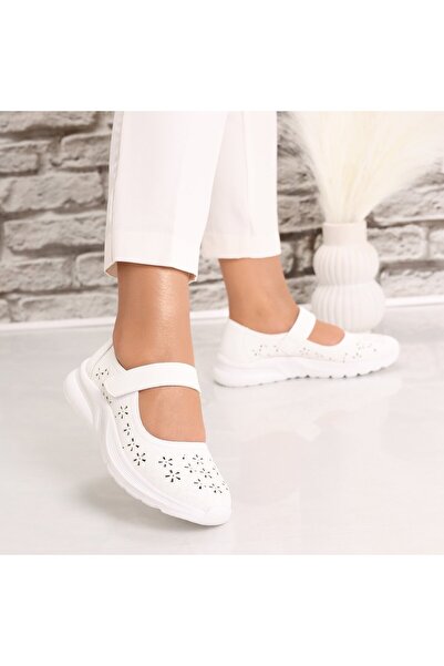 YIYI Pantofi sport Lani White pentru femei, din piele ecologică, mărimea 37