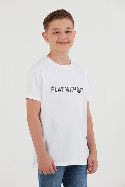 Fulla Moda Tricou pentru băiat, 100% bumbac, cu imprimeu Play With Sky