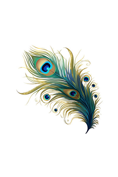 INOVATIX Set de 8 bucăți, autocolant Liss cu pană de păun, INOVATIX®. 6 cm