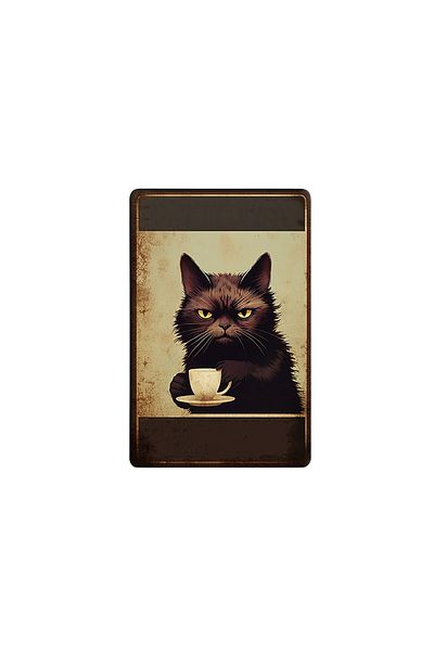 INOVATIX Set de 8 piese, autocolant Pisică nervoasă bea cafea, INOVATIX®. 6 cm