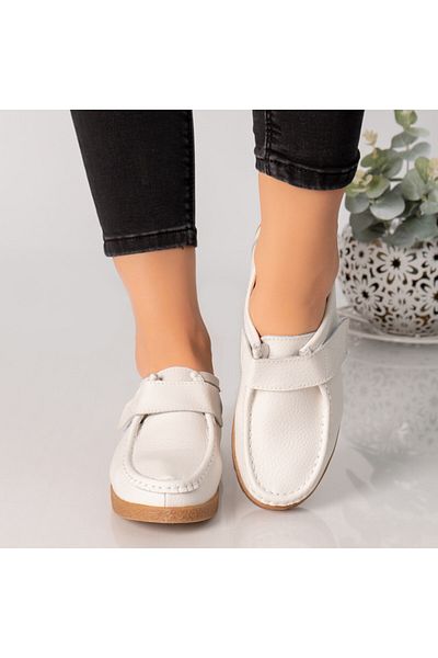 MODA STİL Women's casual white shoes, natural leather, chloly, 38