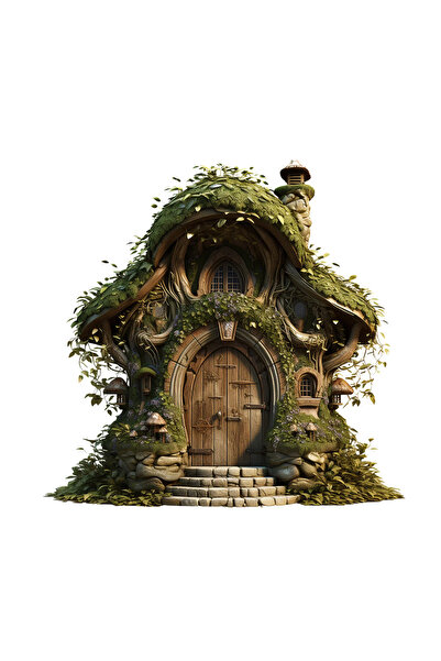 INOVATIX Set de 8 piese, autocolant poartă din lemn cu ciuperci, INOVATIX®. 6 cm