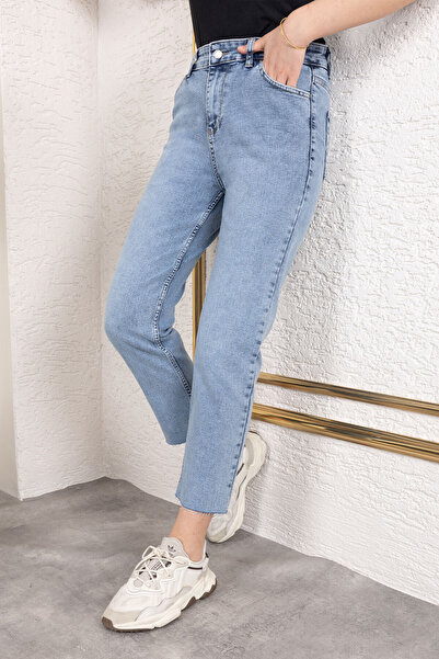 Tesettür Dünyası Pocket Cut Long Jeans Tsd250160 Light Blue