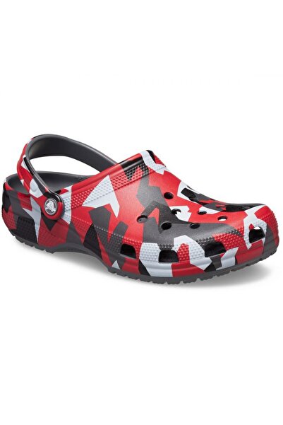 Crocs 211009 Παντόφλες Unisex Geo Camo Clog Κόκκινες