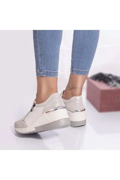 MODA STİL Brook casual shoes, natural leather, white, 40