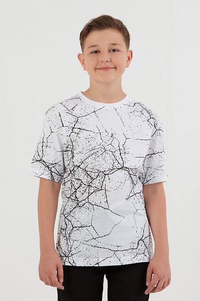 Fulla Moda Tricou pentru băiat cu decolteu rotund cu imprimeu Lightning