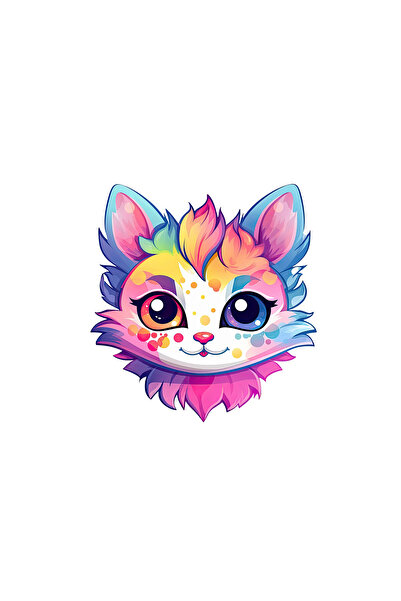 INOVATIX Set de 8 piese, autocolant Abby pisica, INOVATIX®. 6 cm