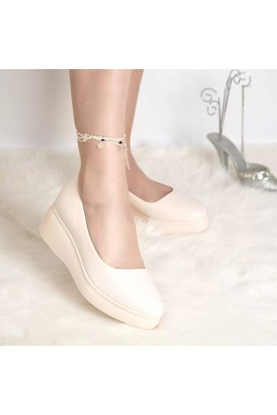 MODA STİL Platform shoes amalya beige eco-leather, 36