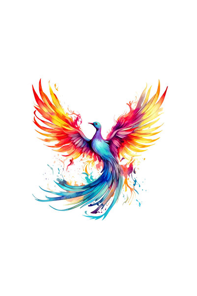 INOVATIX Set de 8 piese, autocolant Pasăre Pheonix Opal, INOVATIX®. 6 cm