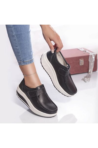 MODA STİL Rachel casual shoes, black genuine leather, 38