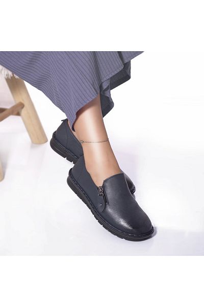 MODA STİL Casual shoes moccasins aza blue eco-leather, 36