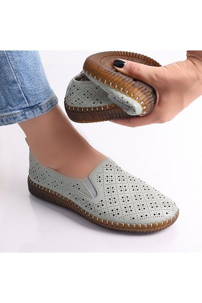 MODA STİL Women's Casual Green Shoes Made of Eco-Leather Sovani, 36
