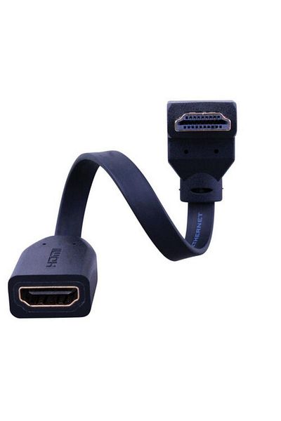 Generic Monster Jhiu Nylon Flat Bottom Audio and Video HDMI Angle Adapter Black 3.3 x 3.3 x 182cm 3515129