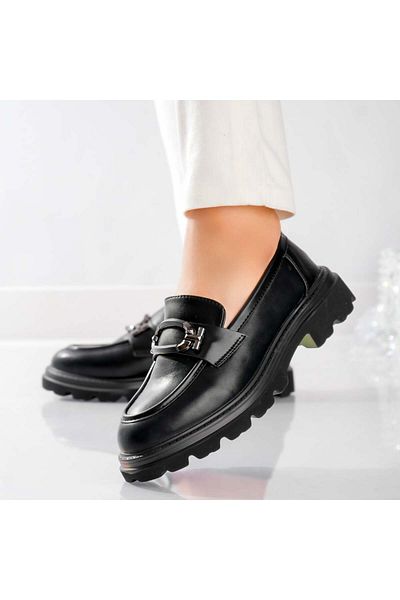 MODA STİL Women's Casual Shoes Black Made of Mirica Ecological Leather, 36