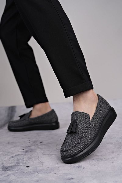 EBRUS TREND Et154 Blaze Laceless Tassel Linen Men's Casual Sports Classic Shoes St - Gray