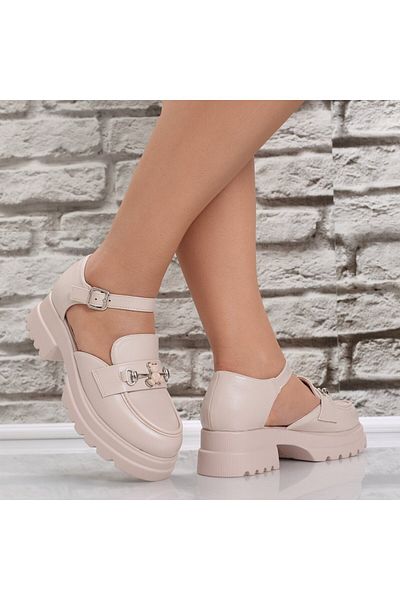 MODA STİL Women's Casual Beige Shoes Made of Eco-Leather Aina, 35