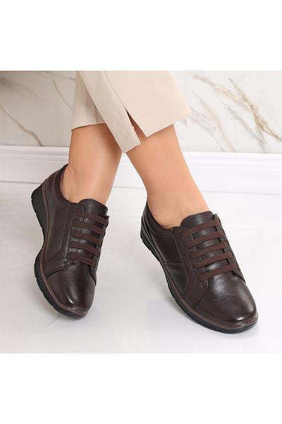 MODA STİL Women's brown casual shoes made of eco-leather Christa, 39