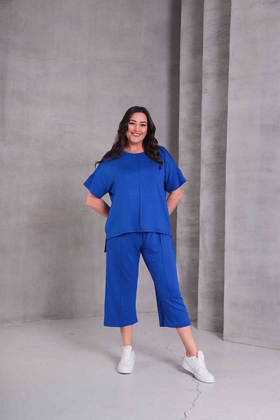 Esina Women's Tracksuit Set Crystal Fabric Capri Length