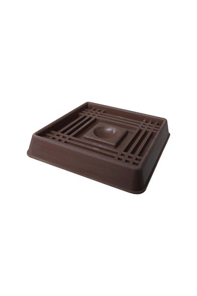 ACE 4-Piece Durable Non Skid Square Rubber Caster Cups Brown 2inch