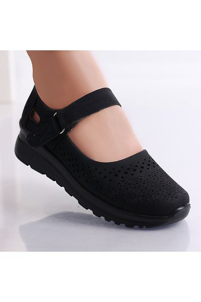 MODA STİL Women's casual shoes in black Tiga eco-leather, 40