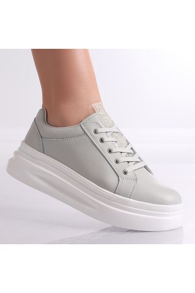 MODA STİL Women's casual shoes Light Grey made of Evoya Genuine Leather, 40